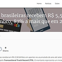 Fintechs brasileiras recebem R$ 5,58 bi at setembro, 87% a mais que em 2019